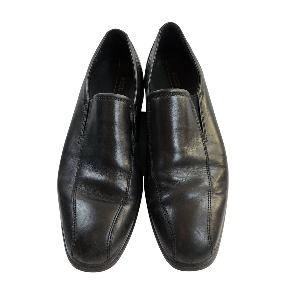 ECCO‎ Mens Black Leather Slip On Dress Shoes Danish Design EU 46 US 12 Loafers